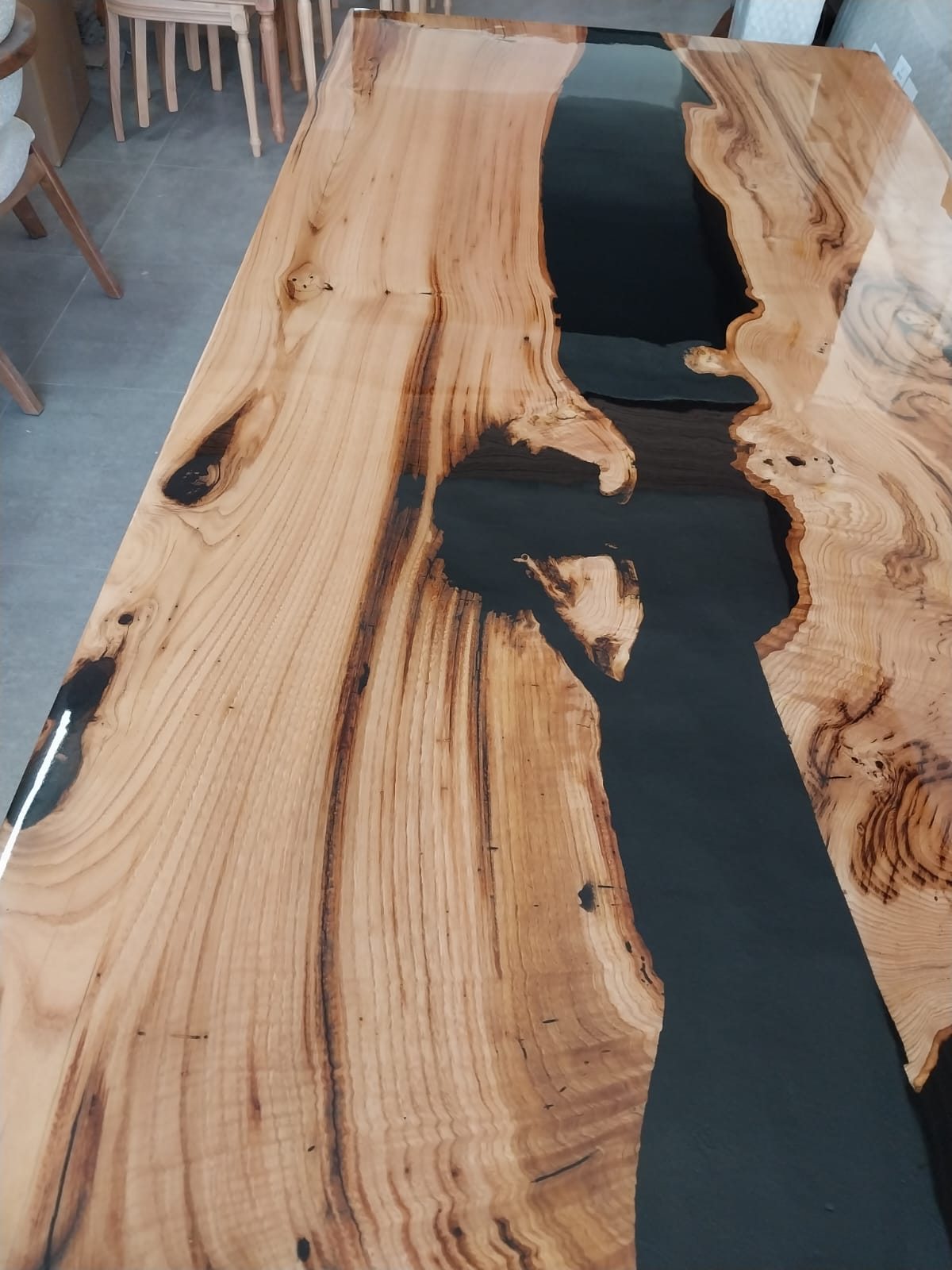 Chestnut Black River Epoxy Table, 83 × 39 in, ready-to-ship piece No. 137, photo 5