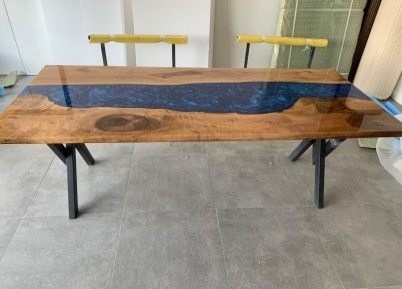 Walnut Blue River Epoxy Table, 80 × 36 in, ready-to-ship piece No. 37, photo 5