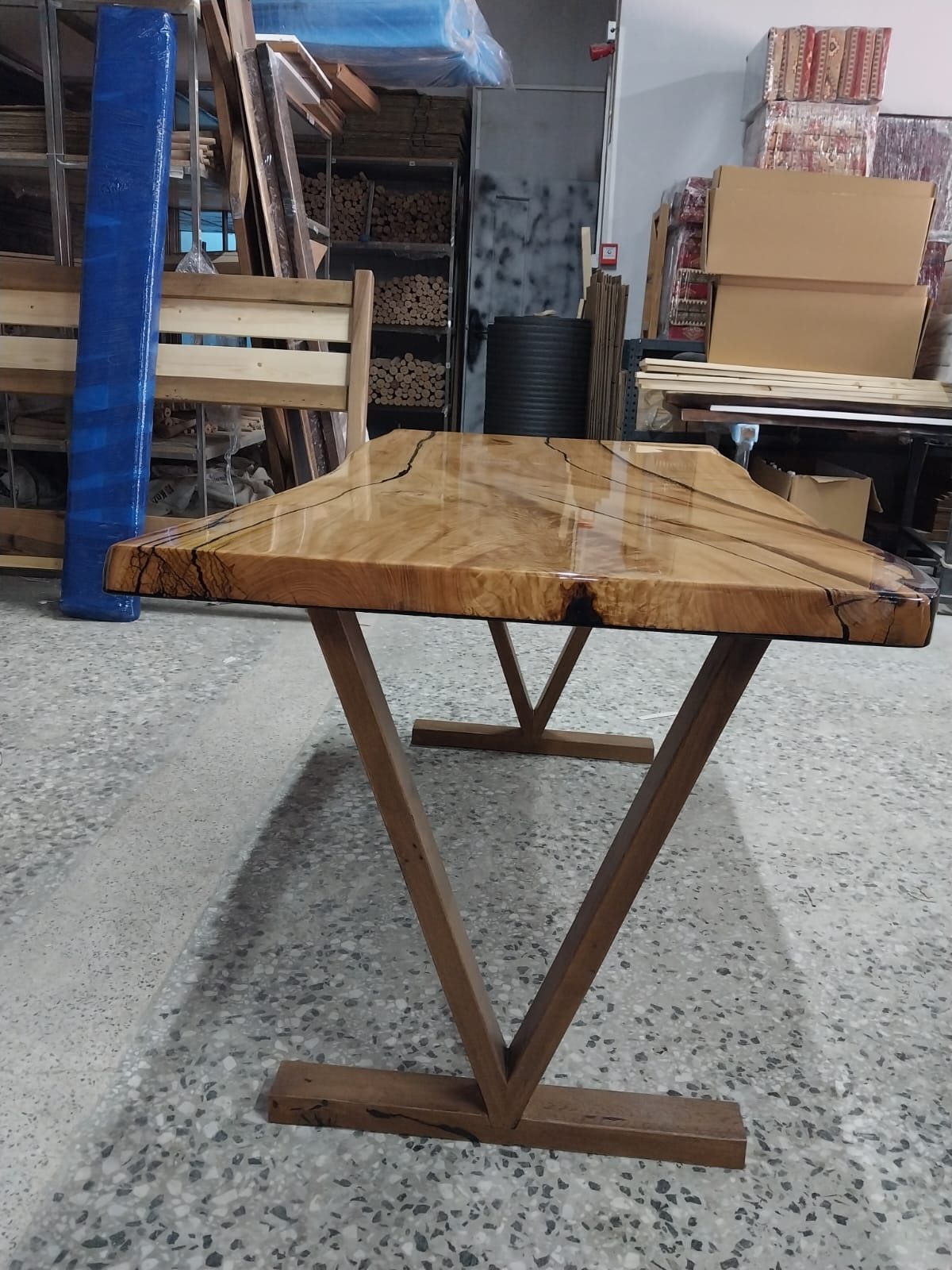 Chestnut Epoxy Desk, 60 × 33 in, ready-to-ship piece No. 138, photo 5