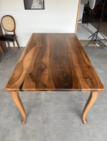 Walnut Dining Table, Cabriole Legs, 73 × 39 in, ready-to-ship piece No. 46, photo 5