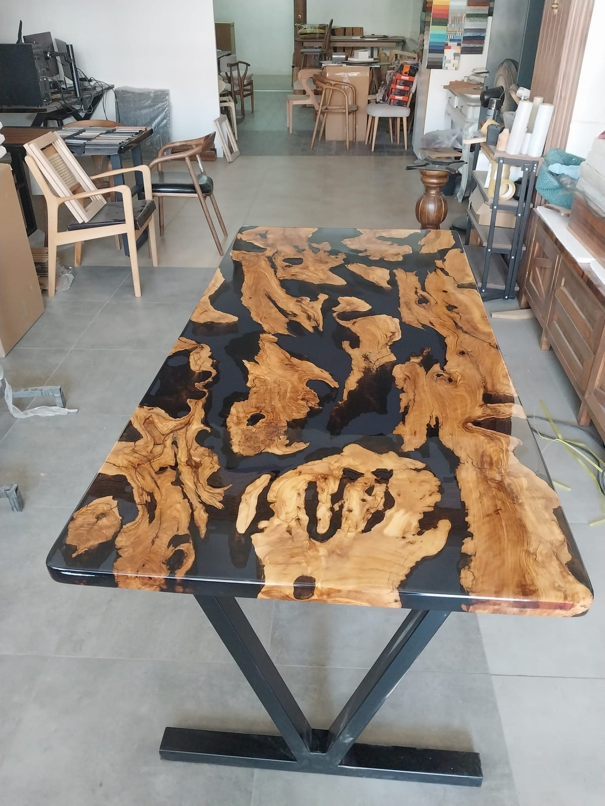 Olive Wood Epoxy Table, 72 × 34 in, ready-to-ship piece No. 134, photo 5