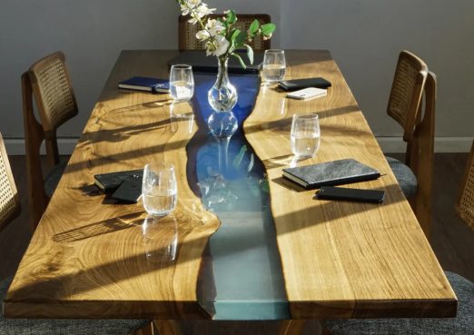 Walnut Blue Epoxy River Table, 78 × 39 in, ready-to-ship piece No. 13, photo 5