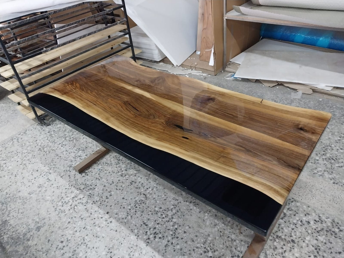 Walnut Desk with Epoxy Details, 72 × 34 in, ready-to-ship piece No. 135, photo 6
