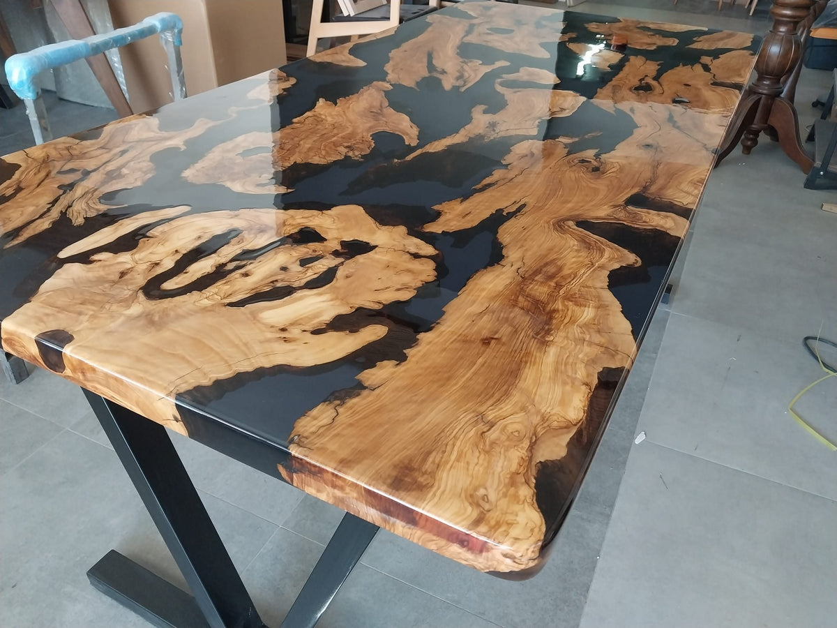 Olive Wood Epoxy Table, 72 × 34 in, ready-to-ship piece No. 134, photo 6