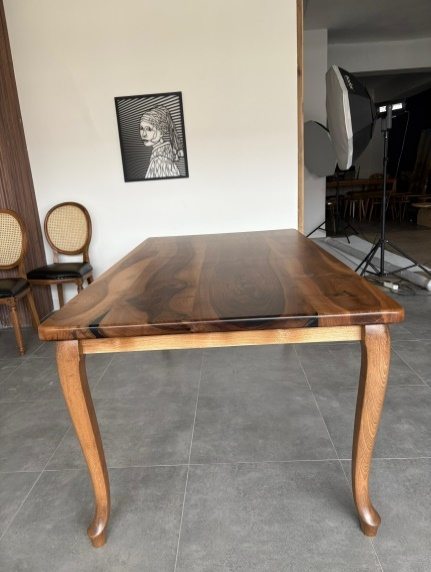 Walnut Dining Table, Cabriole Legs, 73 × 39 in, ready-to-ship piece No. 46, photo 6