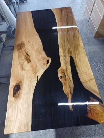 Walnut Black Epoxy River Table, 74 × 39 in, ready-to-ship piece No. 11, photo 7