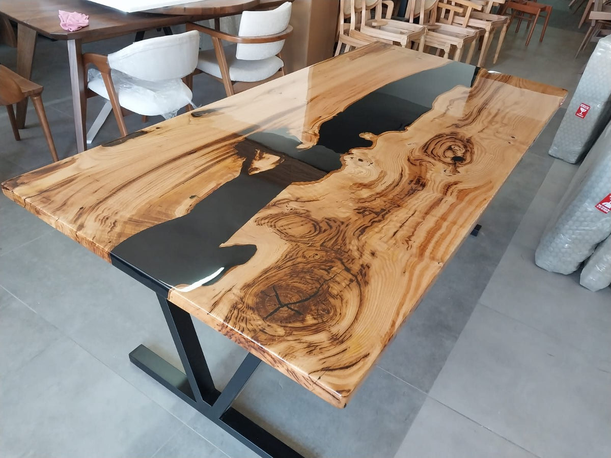 Chestnut Black River Epoxy Table, 83 × 39 in, ready-to-ship piece No. 137, photo 7