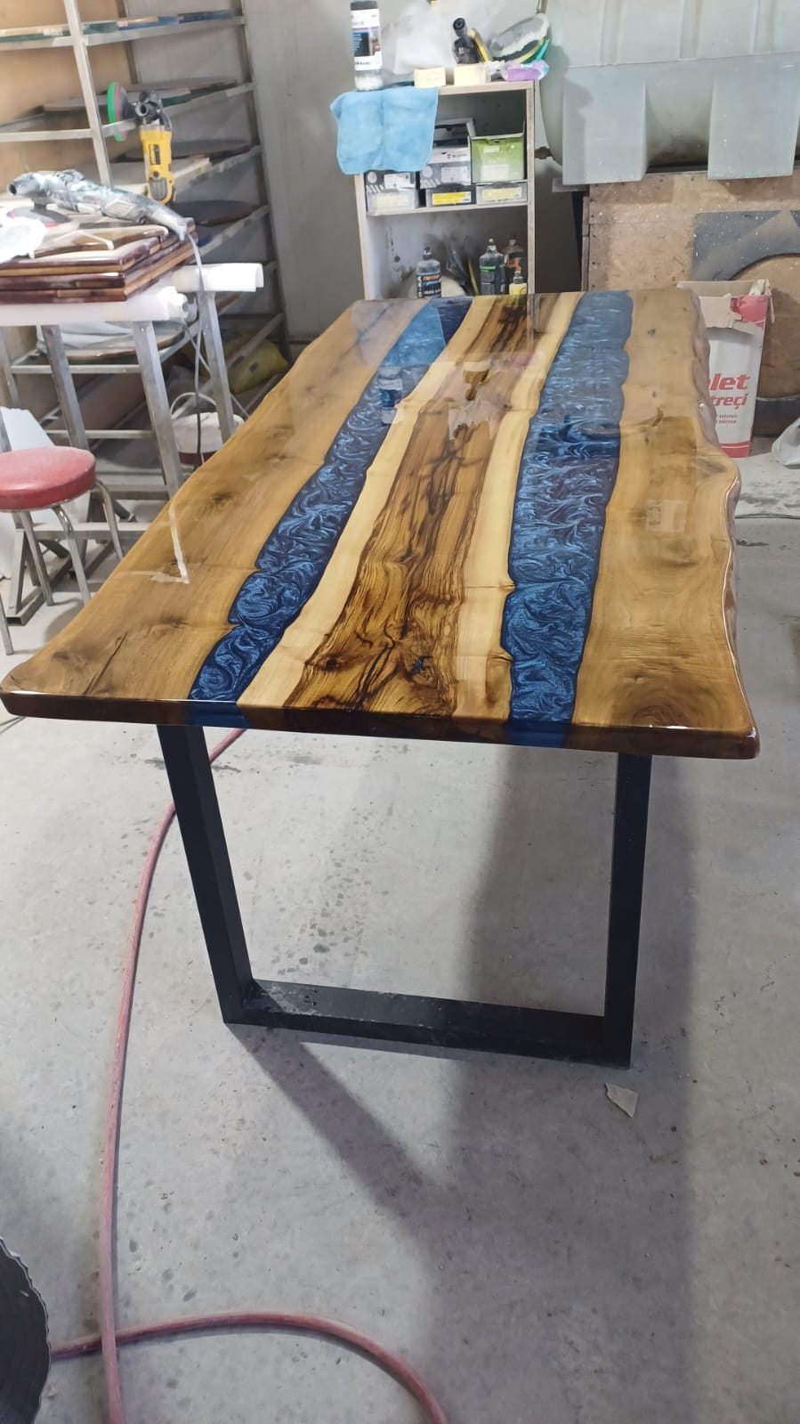 Walnut Blue Epoxy River Table, 72 × 34 in, ready-to-ship piece No. 18, photo 7