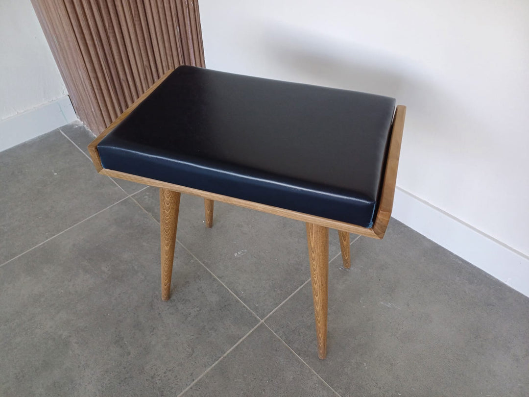 Piano Stool - Versatile Leather Upholstered Piano Bench, Walnut Wood