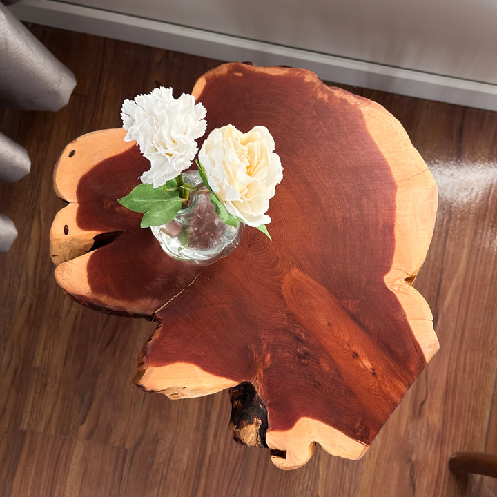 
cedar-side-accent-end-tables-slab-red-table-slab-end-table-unique-wooden-finish-for-modern-decor-upphomestore