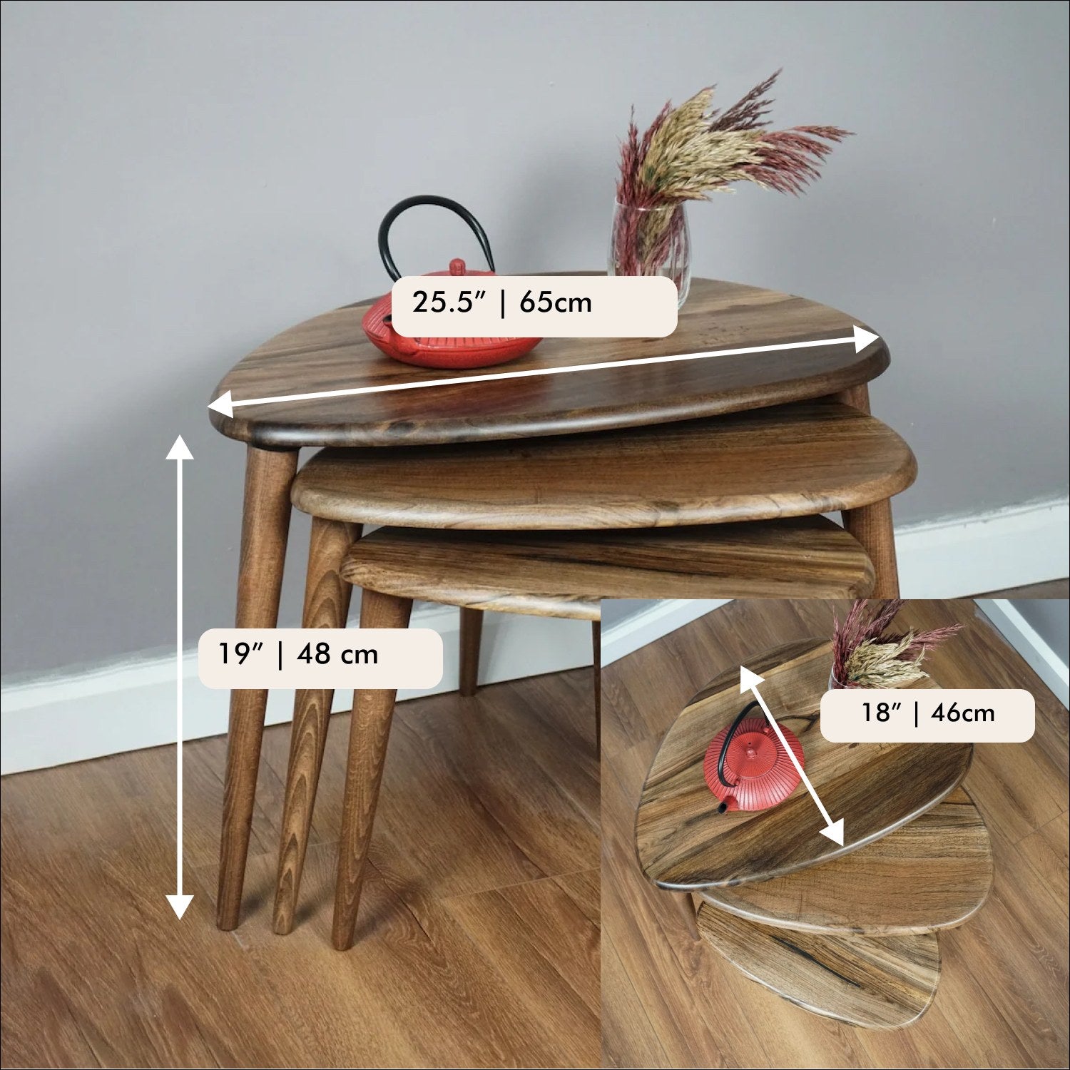 Walnut Nesting Tables Set of 3 - Ercol Style (Win $50)