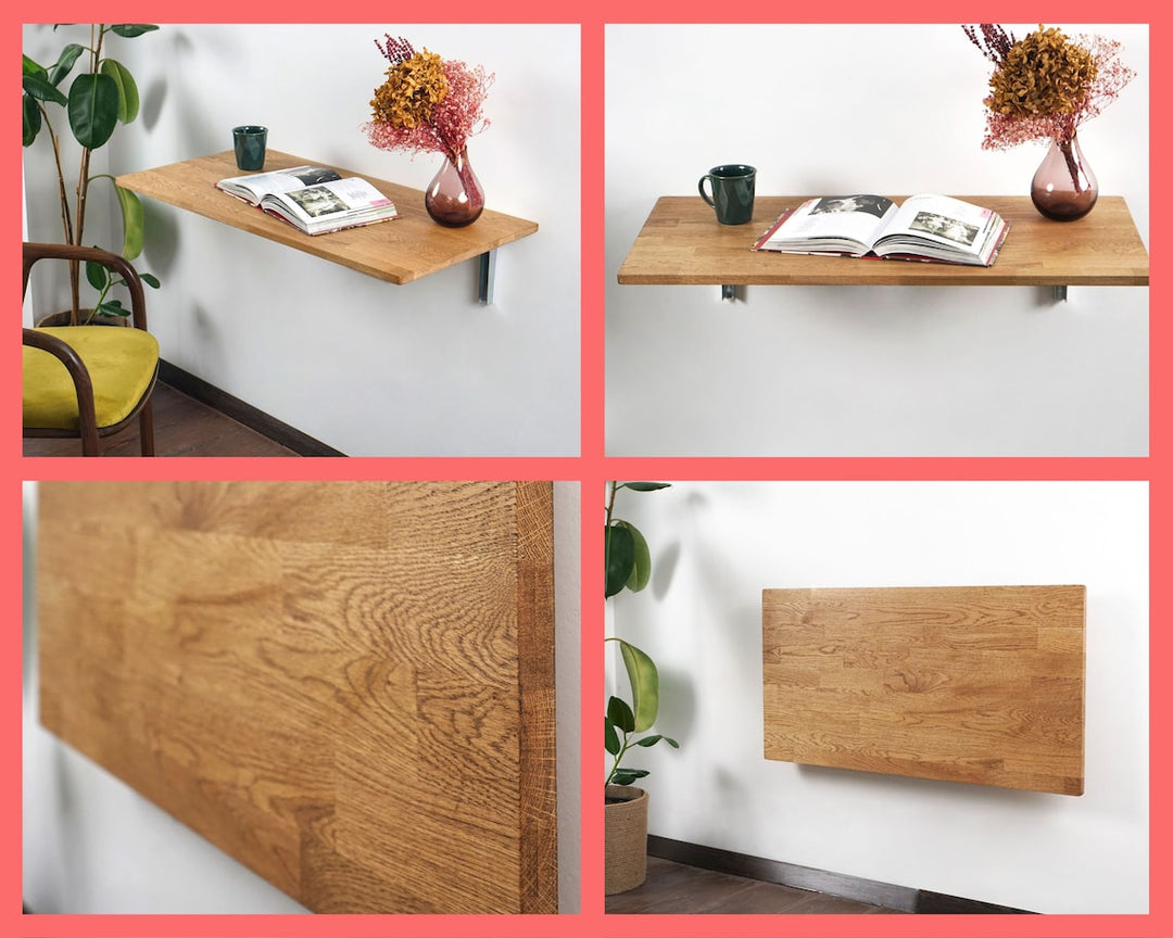 Folding Desk Wall Mounted Floating Wooden Table - UPP Home Store