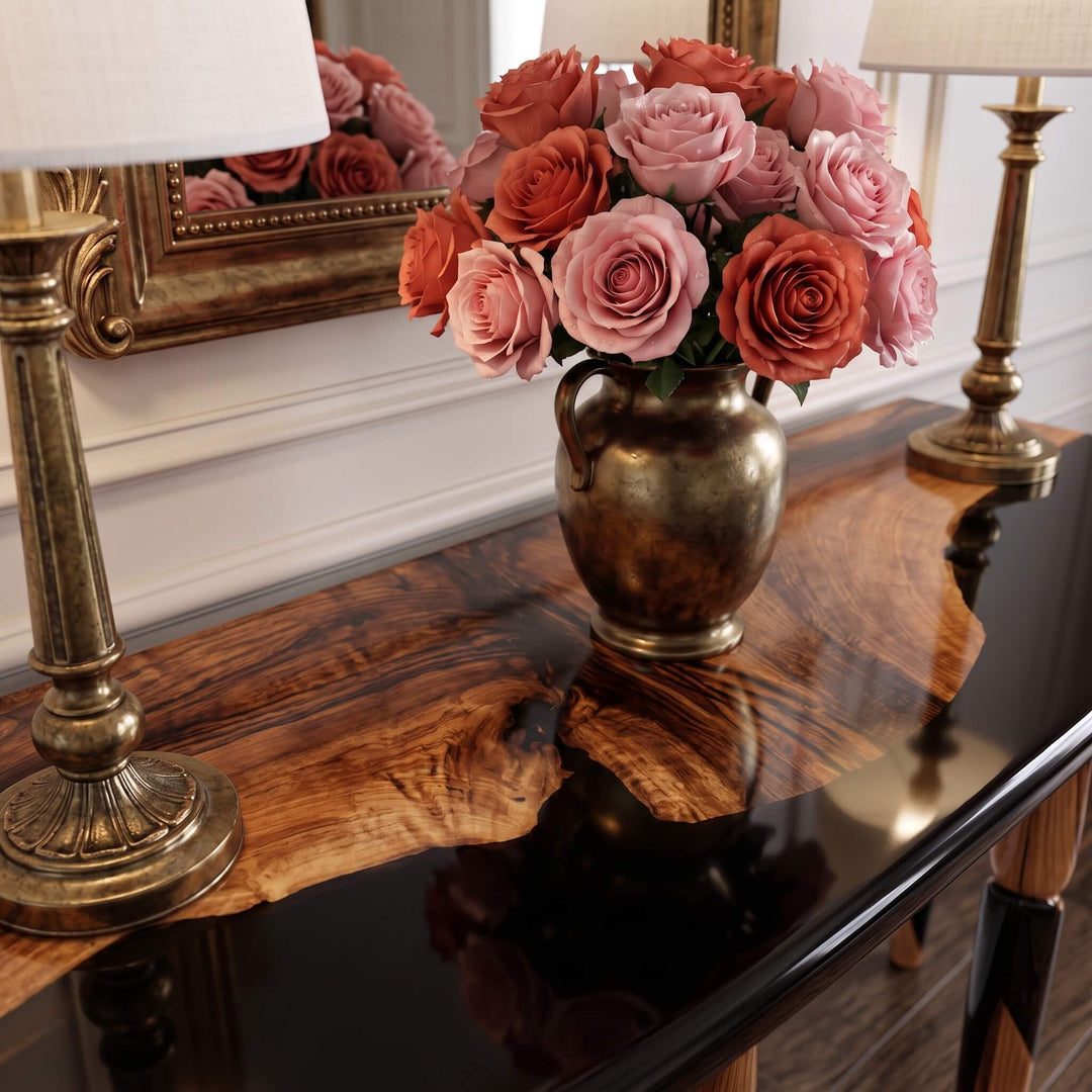 Vesper luxury solid wood console table for sophisticated home interior decoration   