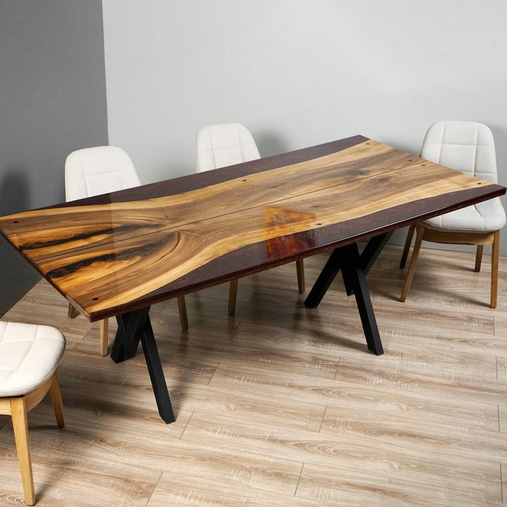 walnut-solid-dining-table-dining-table-sets-farmhouse-table-set-work-and-computer-table-maroon-epoxy-resin-table-metal-leg-elegant-upphomestore