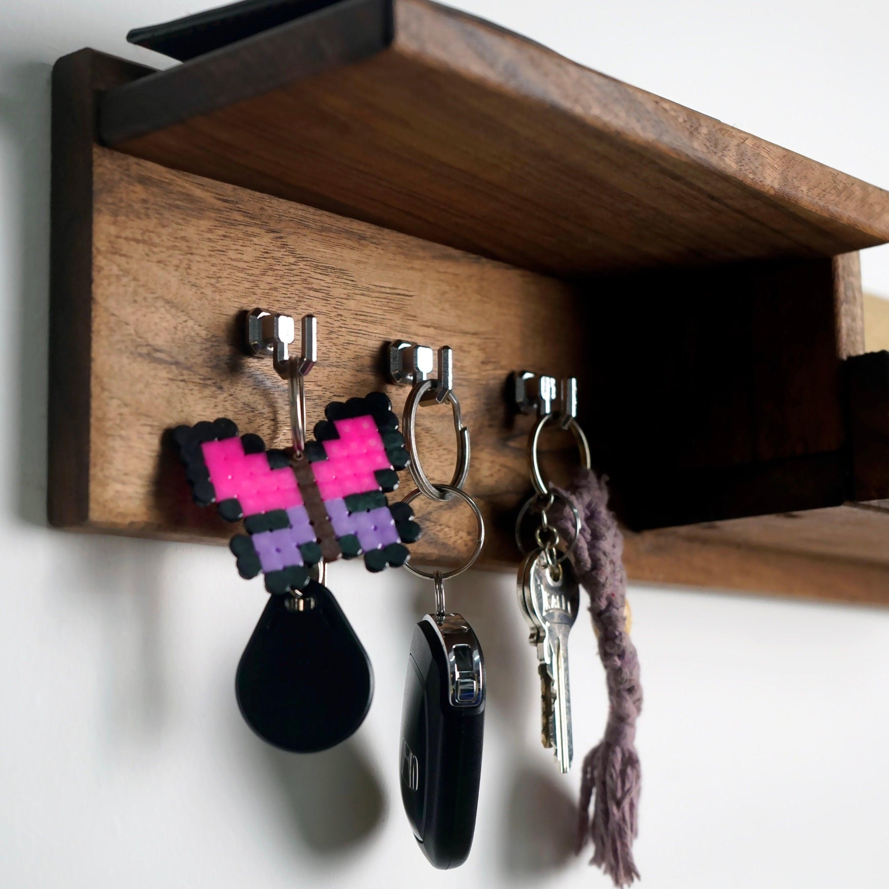 Walnut Key Rack Wooden Key Holder for Wall - Walnut